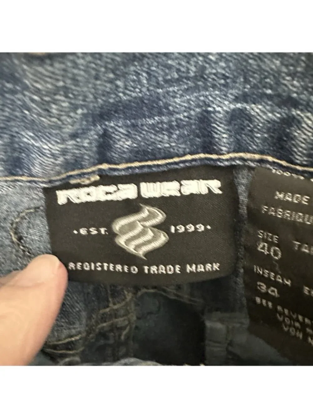 Y2K ROCAWEAR JEANS relaxed baggy denim 40 streetwear hip hop urban 90s retro